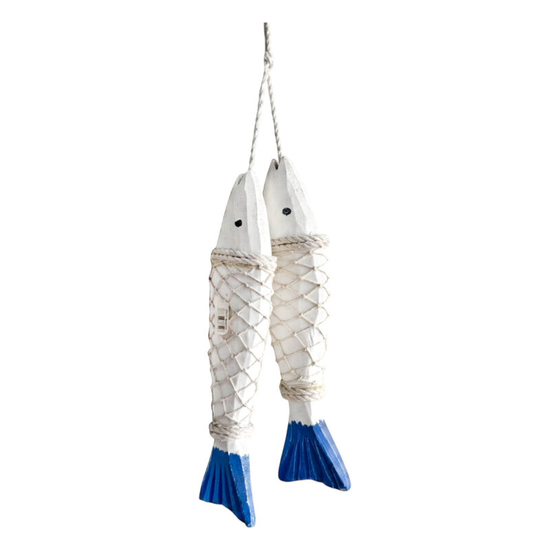 ADORNO DECORATIVO DE PARED - PECES Y RED DE PESCA GRANDE - MA04017A