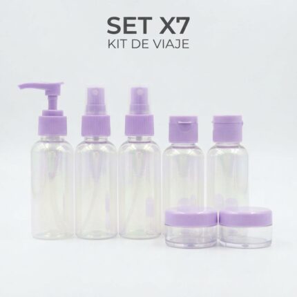 SET DE BOTELLAS Y ENVASES PARA VIAJE DE 7 PCS - JH-54